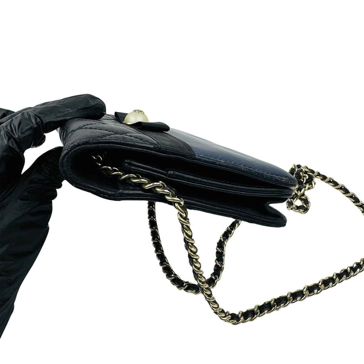 Chanel Quilted Ribbon Wallet On Chain Pouch