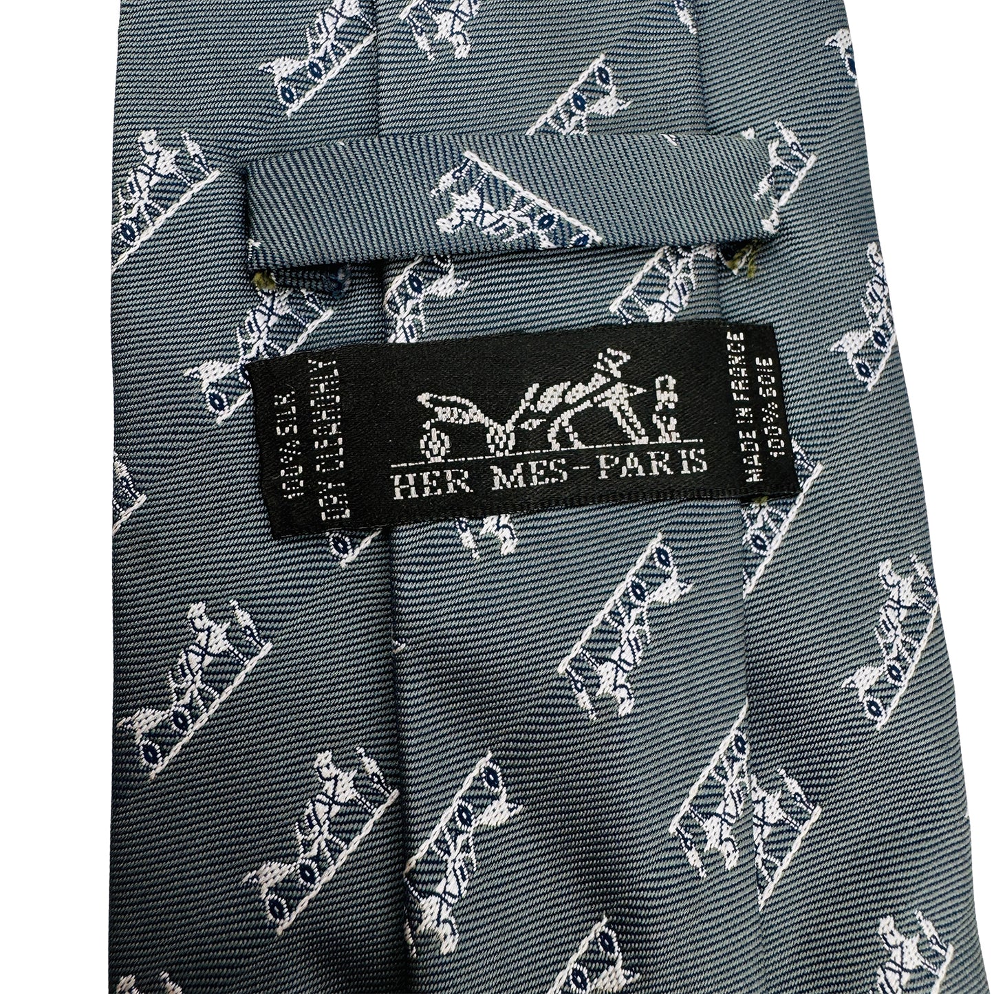Hermès Light Blue 'Repeating Pattern' Tie (Size Regular)