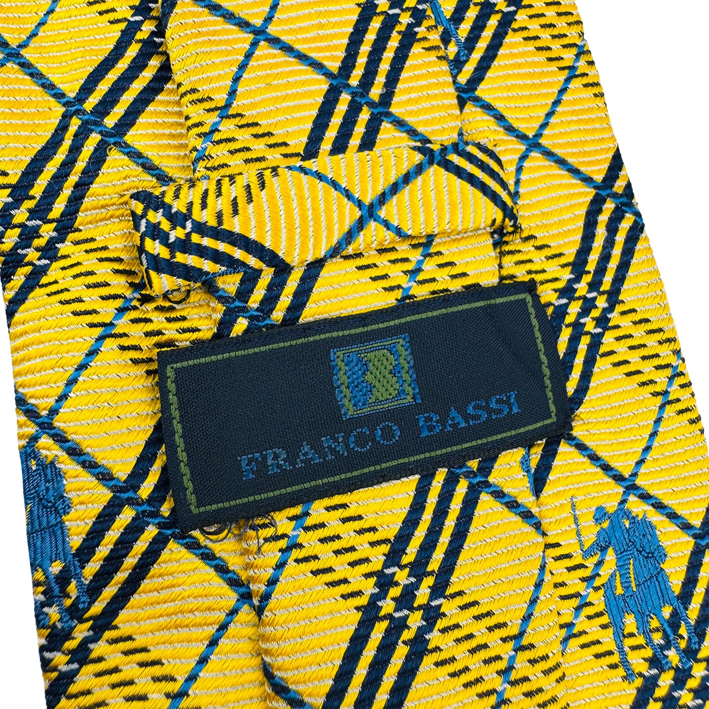 Franco Bassi Yellow 'Plaid Pattern' Silk Tie (Size Regular)
