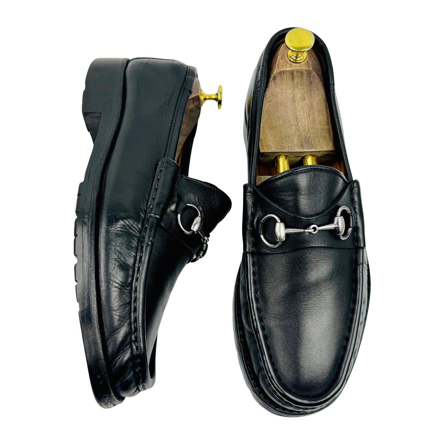 Gucci Men's Black Horsebit Loafers (Size 43.5)