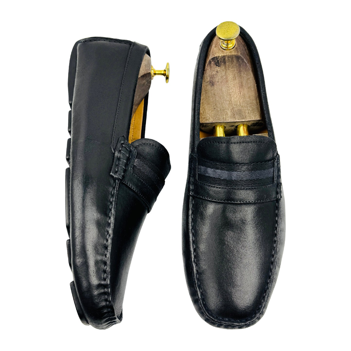 Bally Men's Black Leather Driving Loafers (Size 42.5)