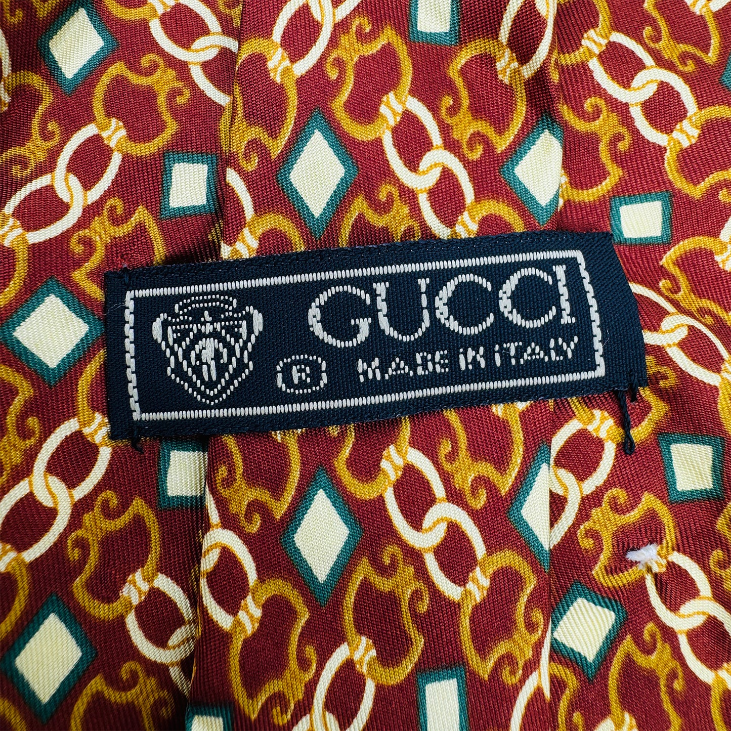Gucci Burnt Orange 'Geometric Pattern' Tie (Size Regular)