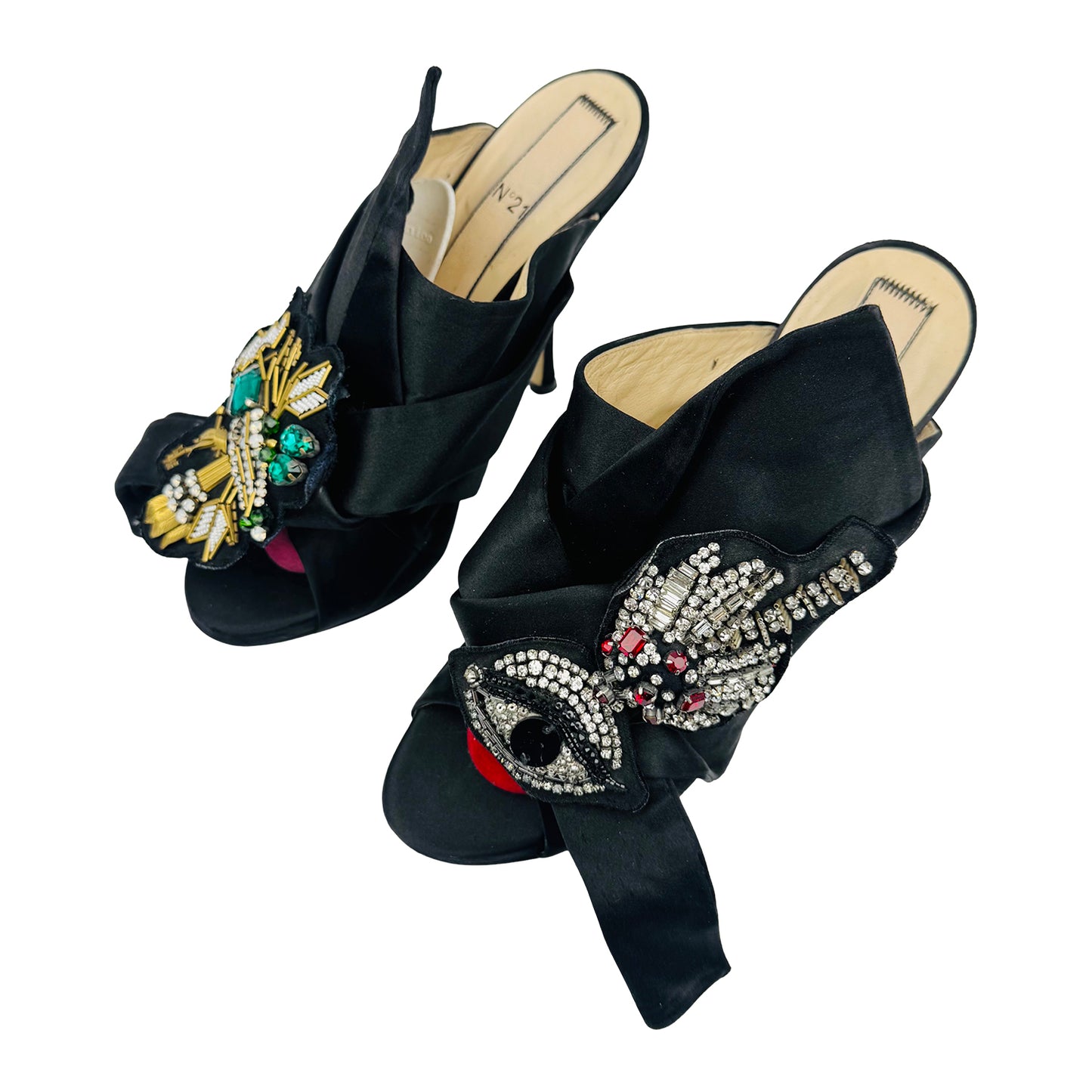N°21 Women's Ronny Black Satin Heels (Size 41)