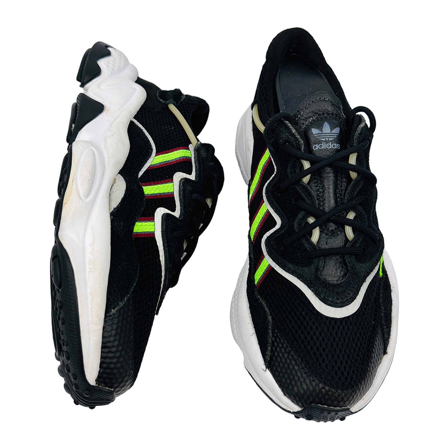 One Front One Cross image of Adidas Ozweego Black Sneakers (Size 38) - EF0158