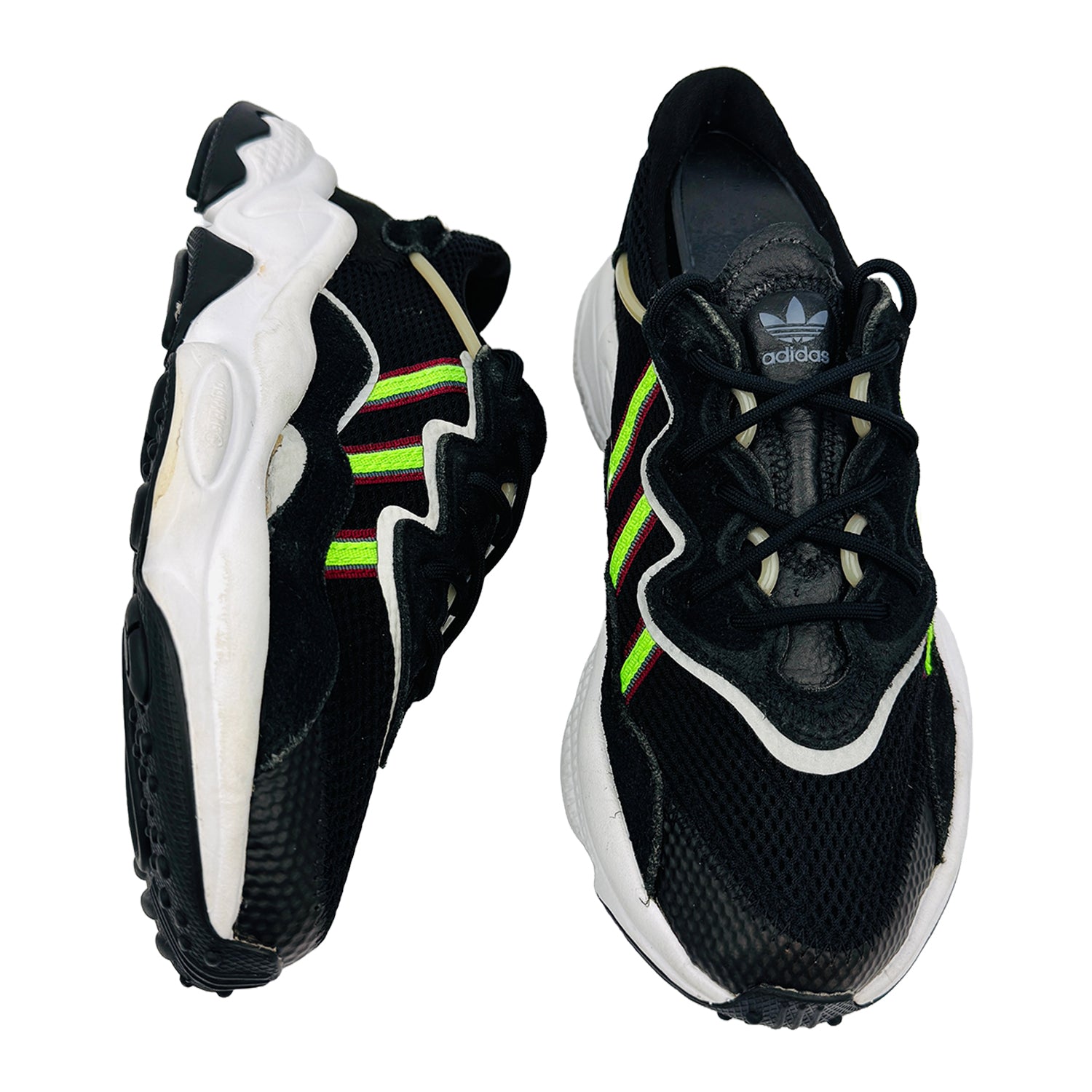 One Front One Cross image of Adidas Ozweego Black Sneakers (Size 38) - EF0158