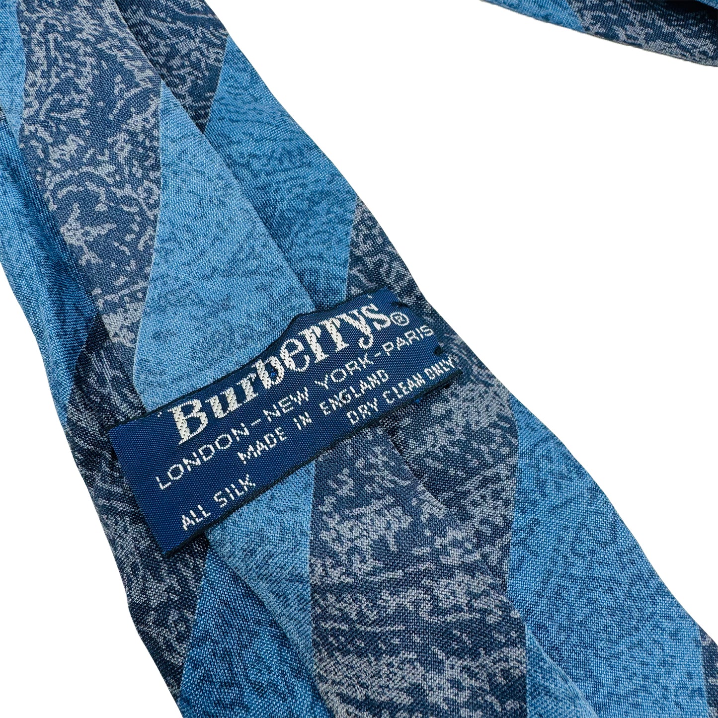 Burberry Blue 'Diagonal Textured Stripes' Silk Tie (Size Regular)