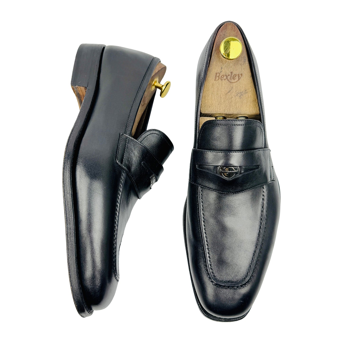 Salvatore Ferragamo Men's Black Penny Loafers (Size 43)