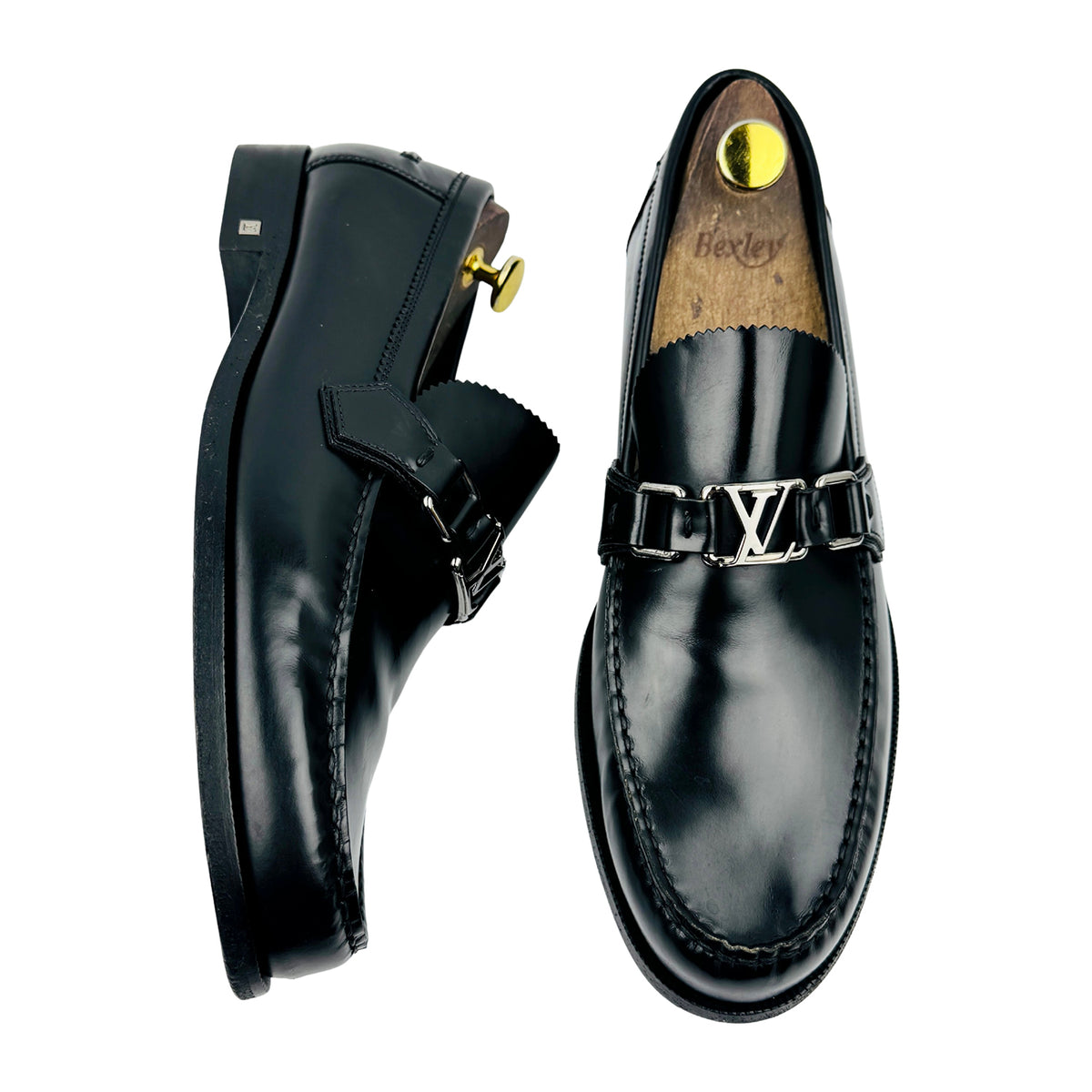 Louis Vuitton Major Black Leather Loafers (Size 43/43.5)