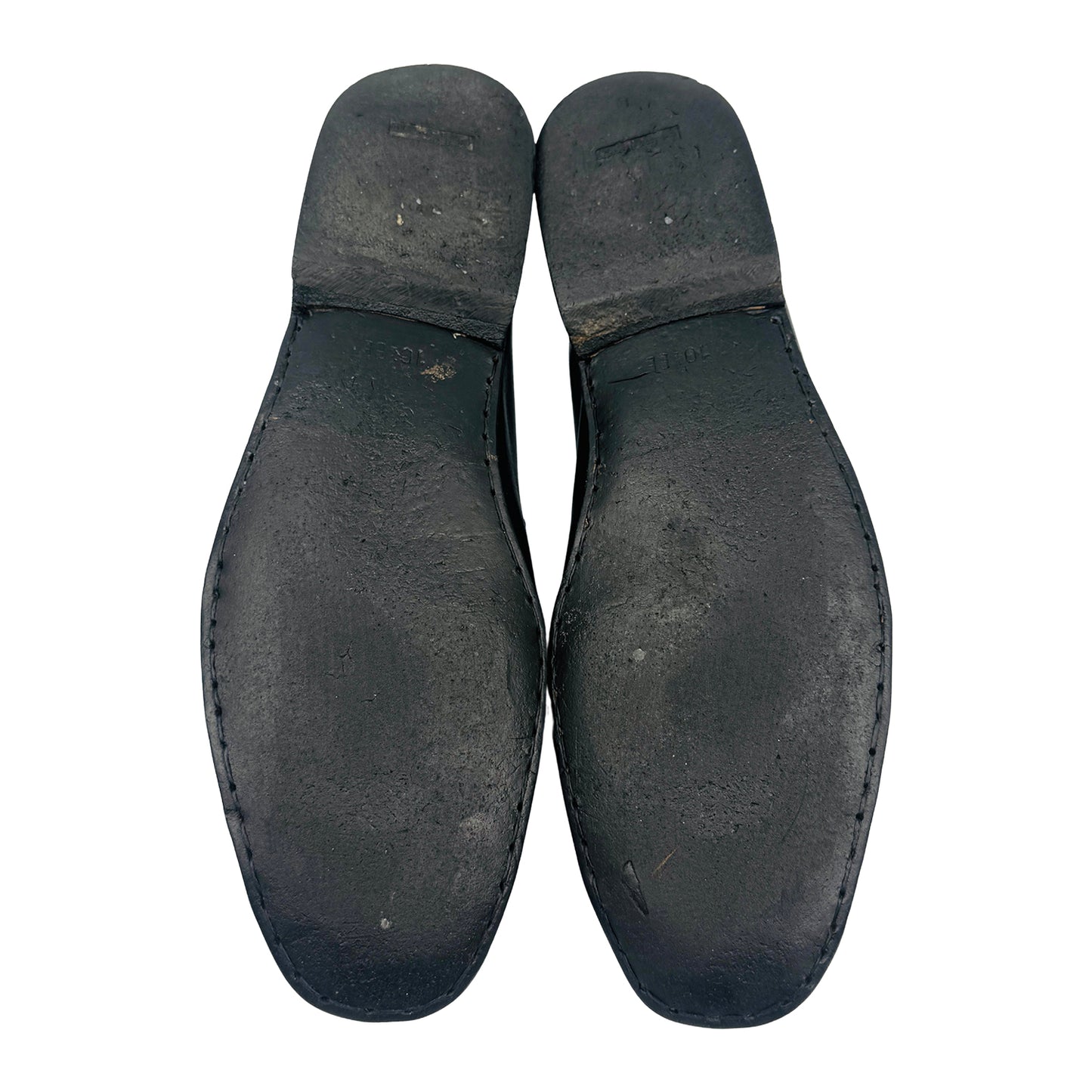 Salvatore Ferragamo Black Leather Buckle Loafers (Size 44)