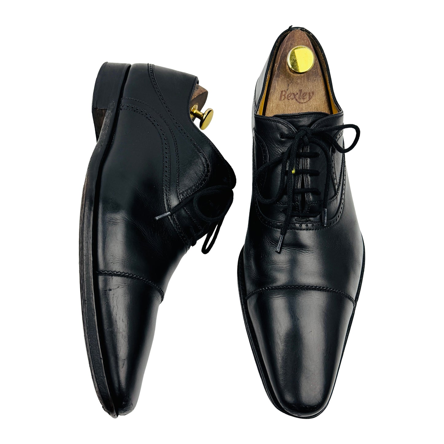 Magnanni Men's Black Leather Oxfords (Size 43.5)