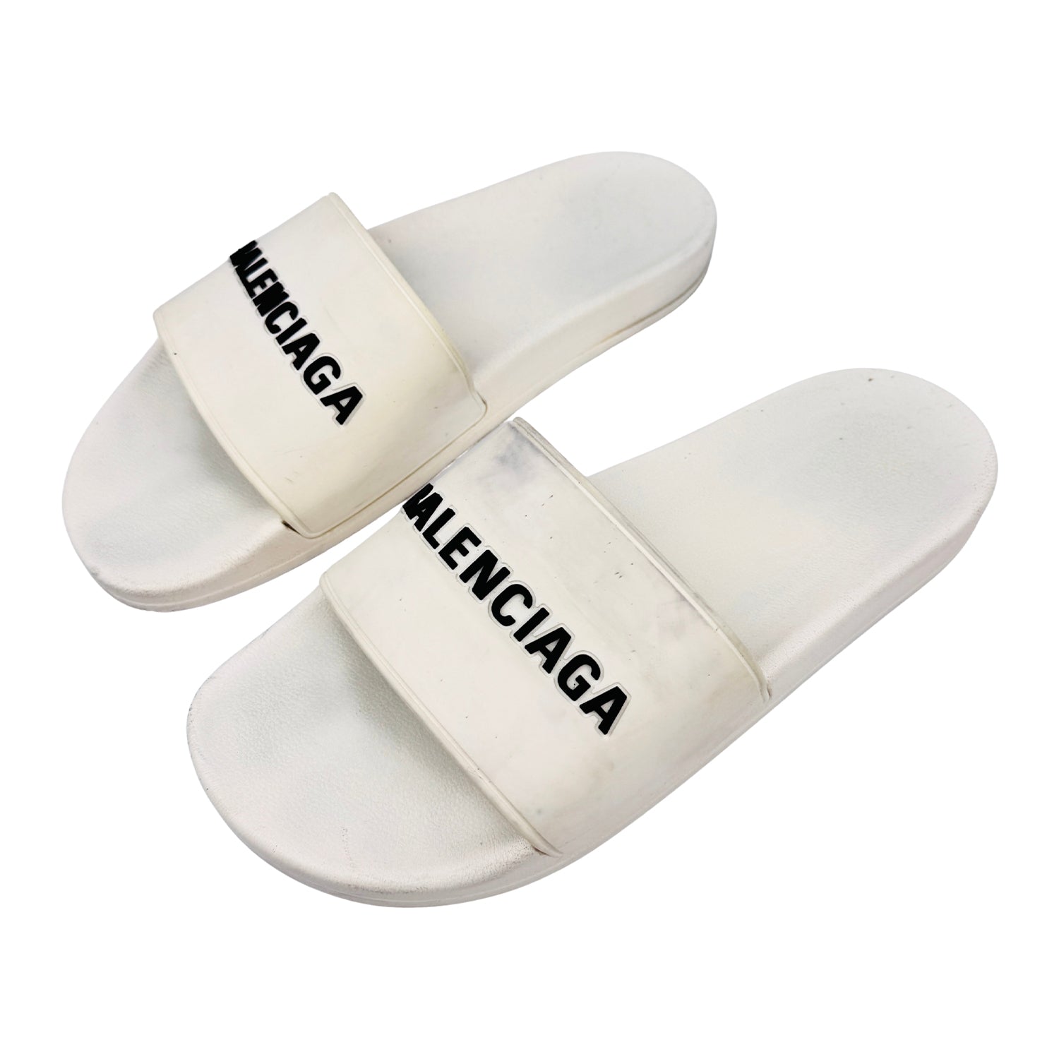 Left Side image of Balenciaga Classic Logo Slippers (Size 43/43.5) - 213408142