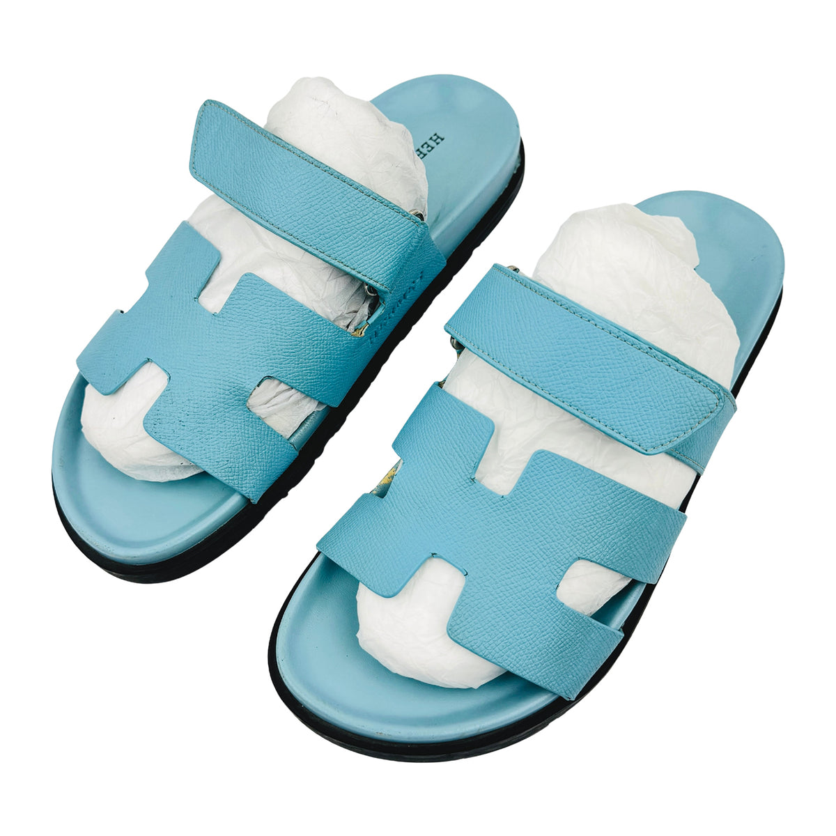 Hermes Chypre Celestial Blue Slides (Size 40) - H221830Z