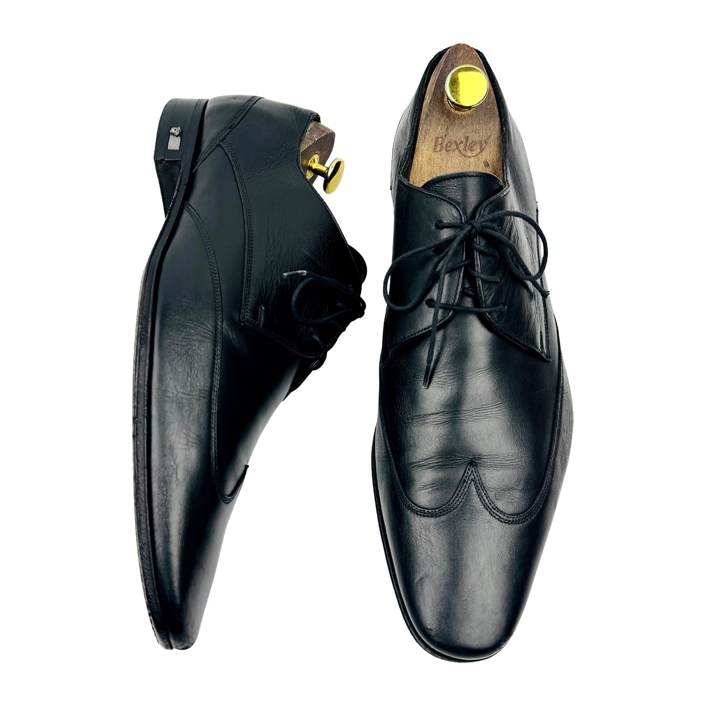 Versace Black Leather Lace-Up Oxfords (Size 43/43.5)