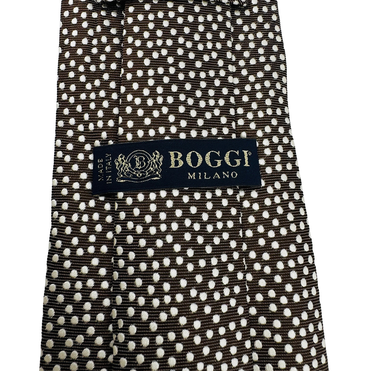 Boggi Milano Dark Brown Polka Dots Tie (Size Regular)
