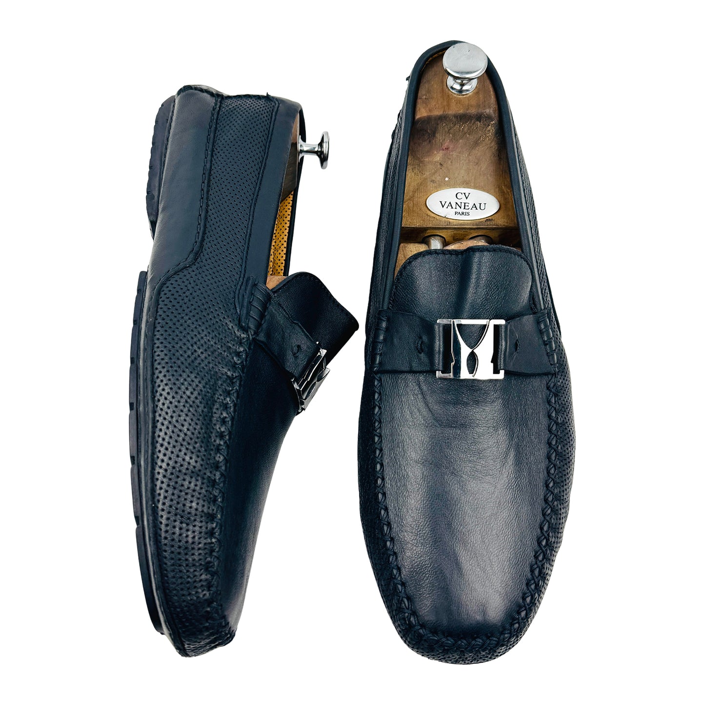 Moreschi Men's Navy Blue Leather Loafers (Size 45/45.5) - 44034