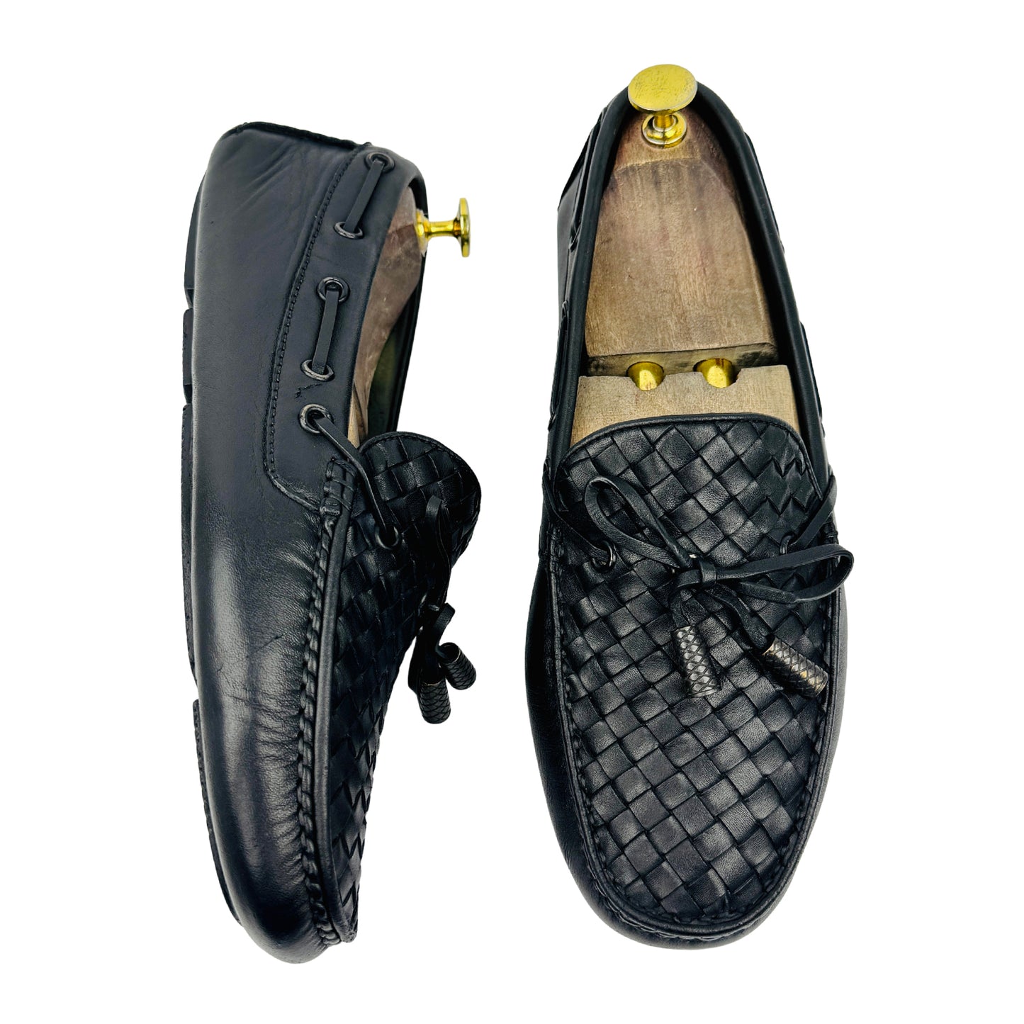 Bottega Veneta Men's Black Driver Loafers (Size 42)