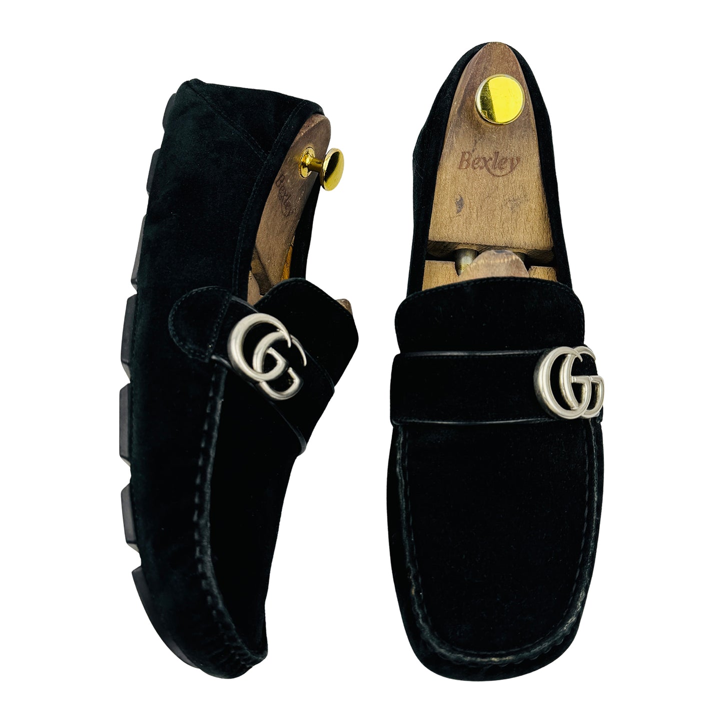 Gucci Men's Interlocking G Black Suede Loafers (Size 44/44.5)