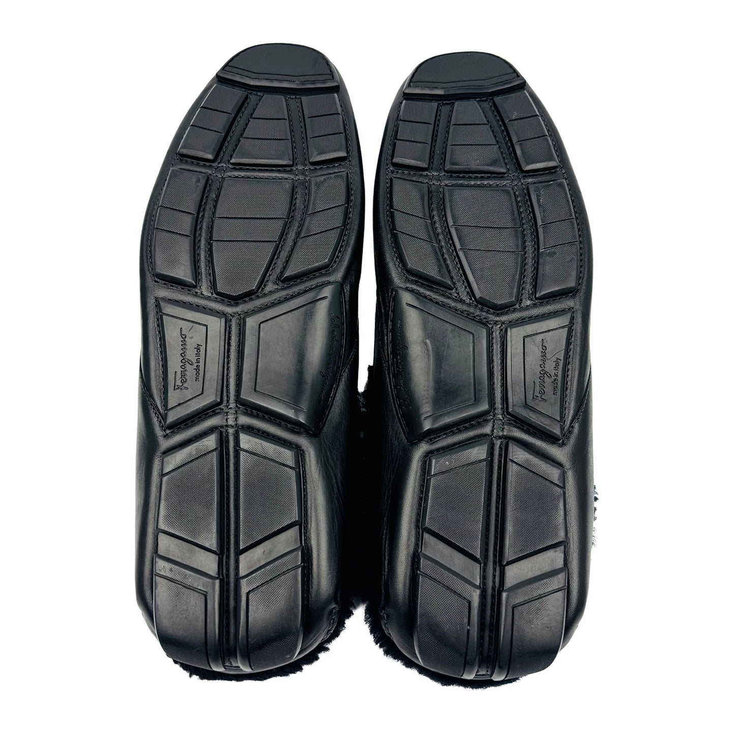 Salvatore Ferragamo Shearling-Lined Mules (Size 45/45.5)