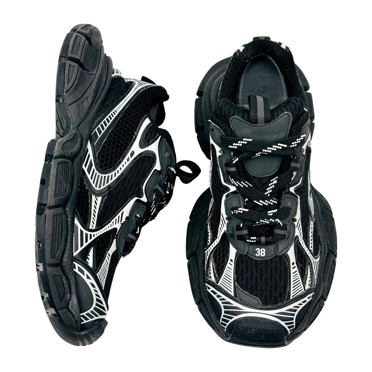 Balenciaga 3XL 'Black Silver White' Shoes (Size 38)