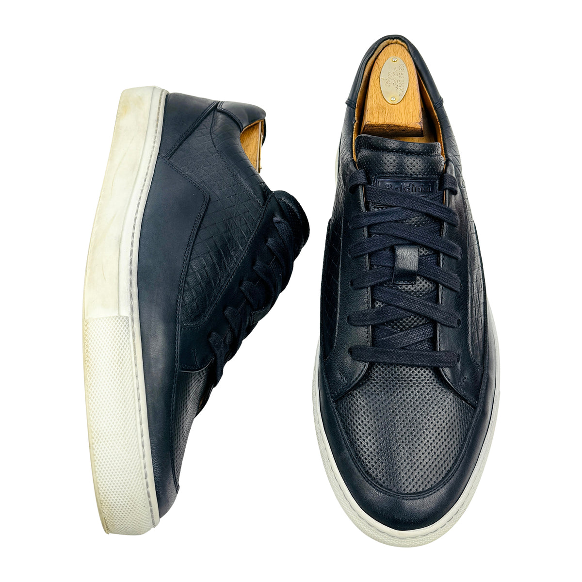 Baldinini Men's Navy Leather Low Top Sneakers (Size 42.5)