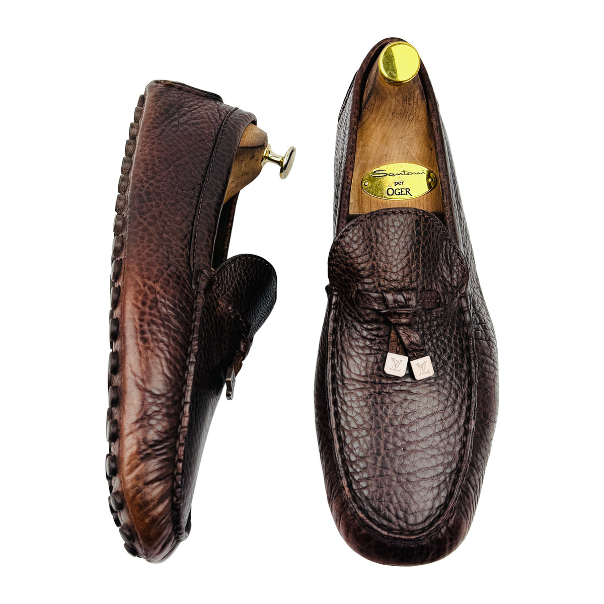 Louis Vuitton Men's Dark Brown 'LV Ornaments' Loafers (Size 43)