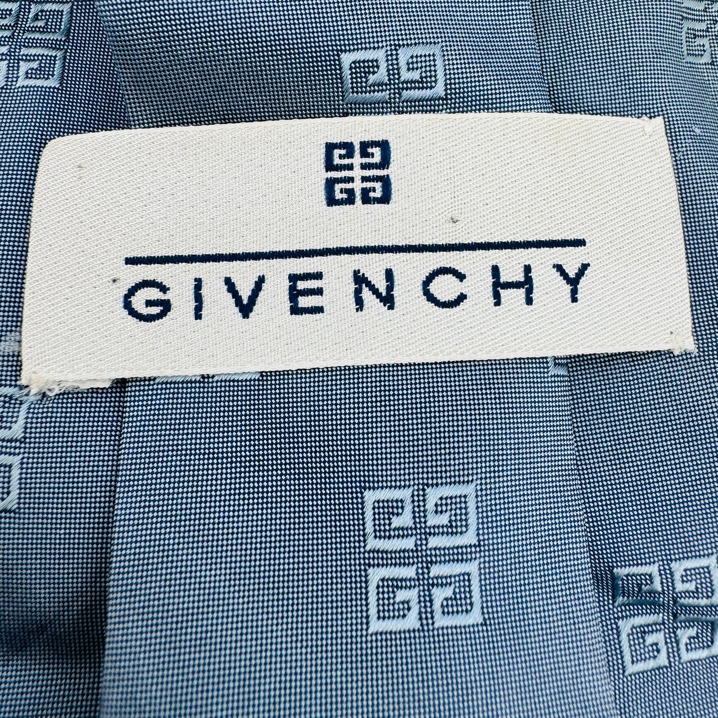 Givenchy Blue 'Woven Pattern' Silk Tie (Size Regular)