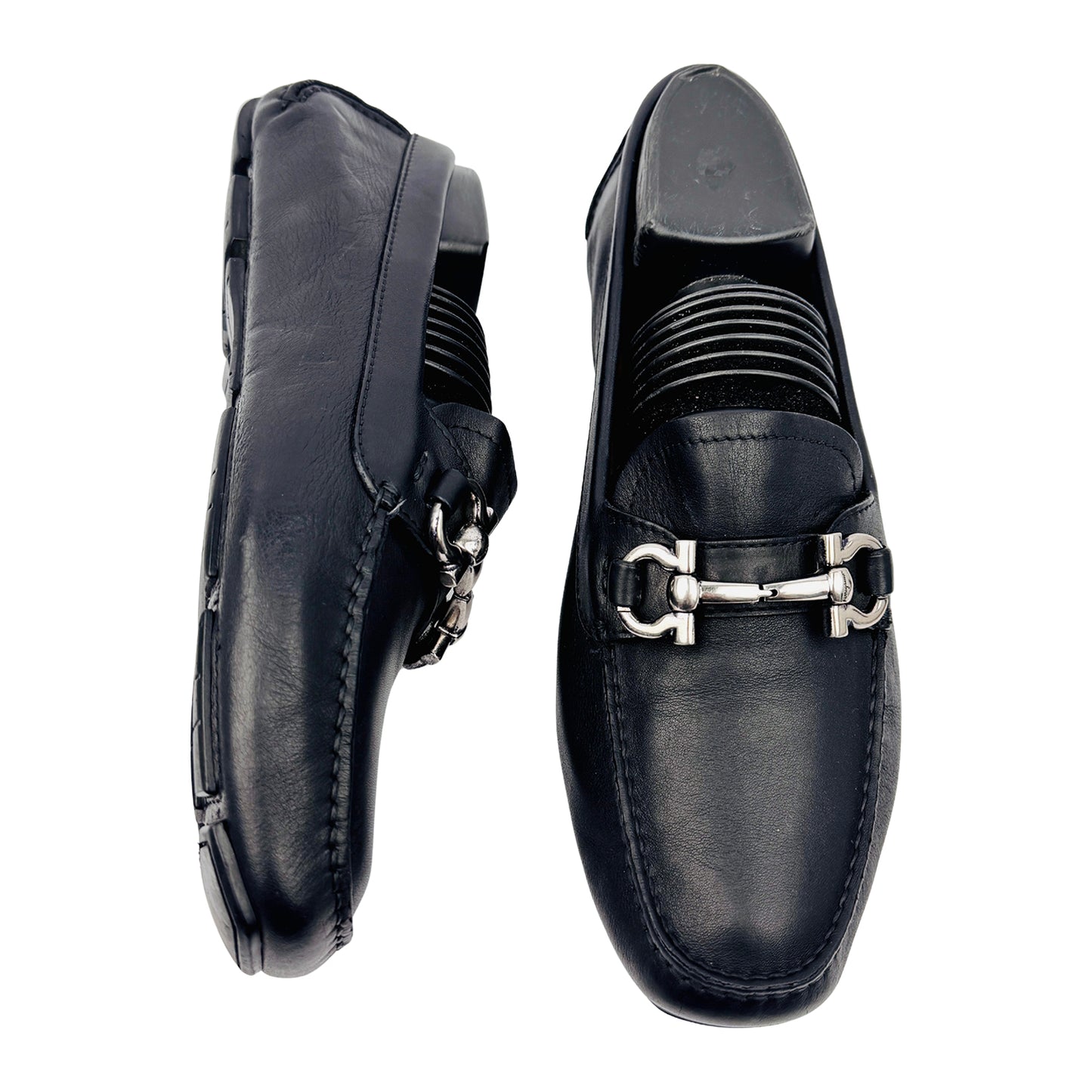 Salvatore Ferragamo Gancini Bit Black Loafers (Size 39/39.5)