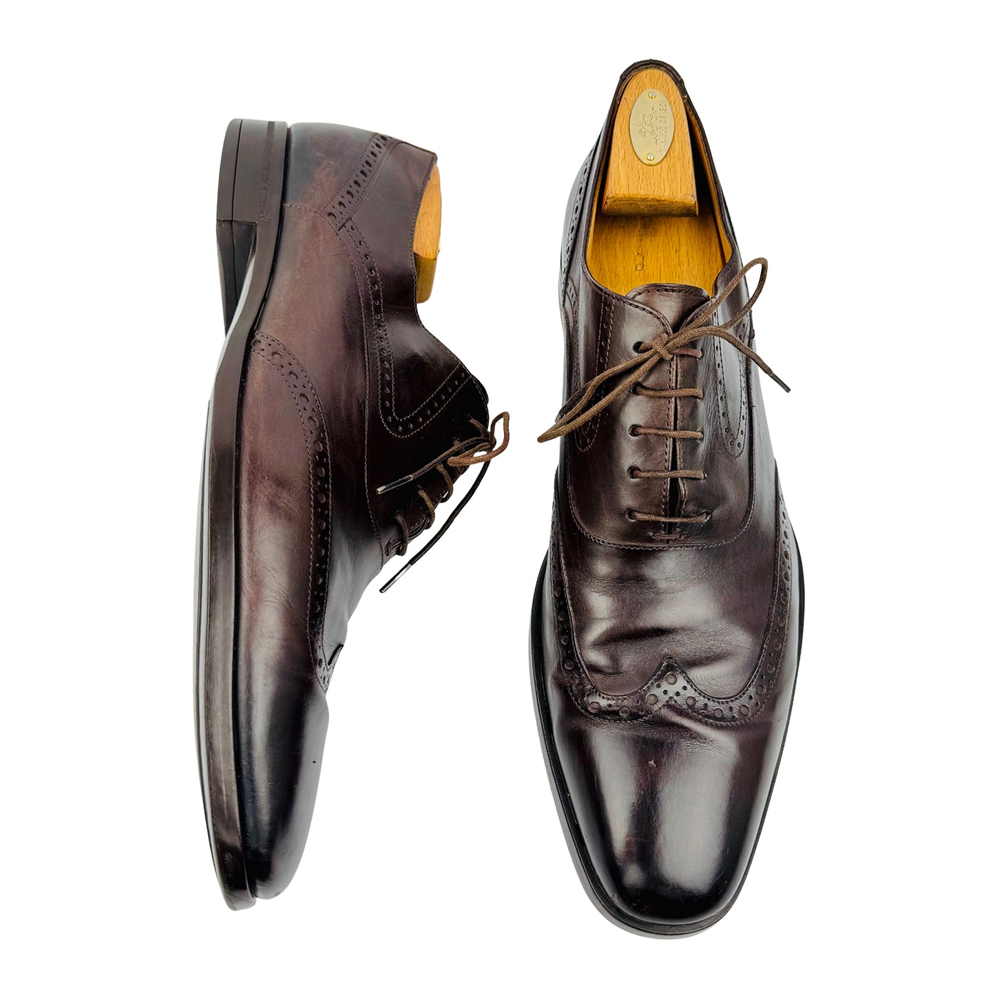 Hugo Boss Men's Brown Leather Derby Shoes (Size 44.5)