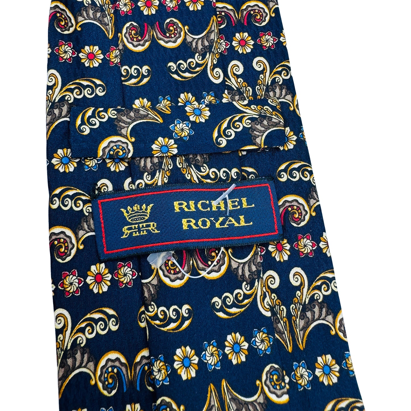 Richel Royal Navy 'Baroque Motifs' Tie (Size Regular)