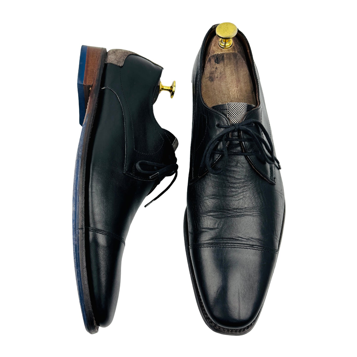 Floris van Bommel Black Derby Shoes (Size 42/42.5)
