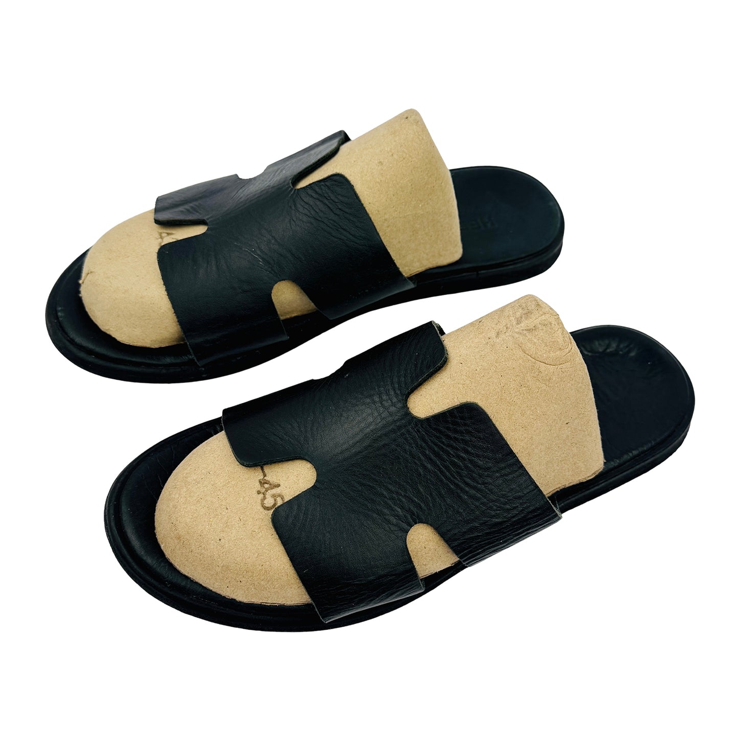 Hermes Men's Izmir Sandal Black Slides (Size 42)