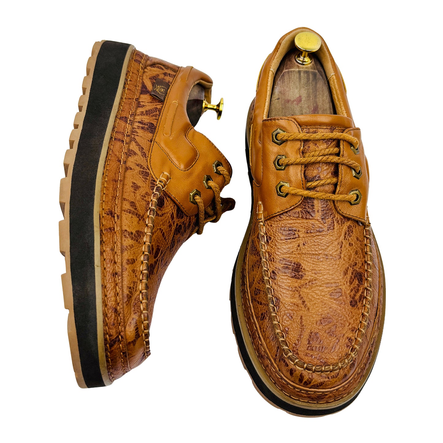 Twisted X Men's Brown Embossed Boat Shoes (Size 42.5/43)