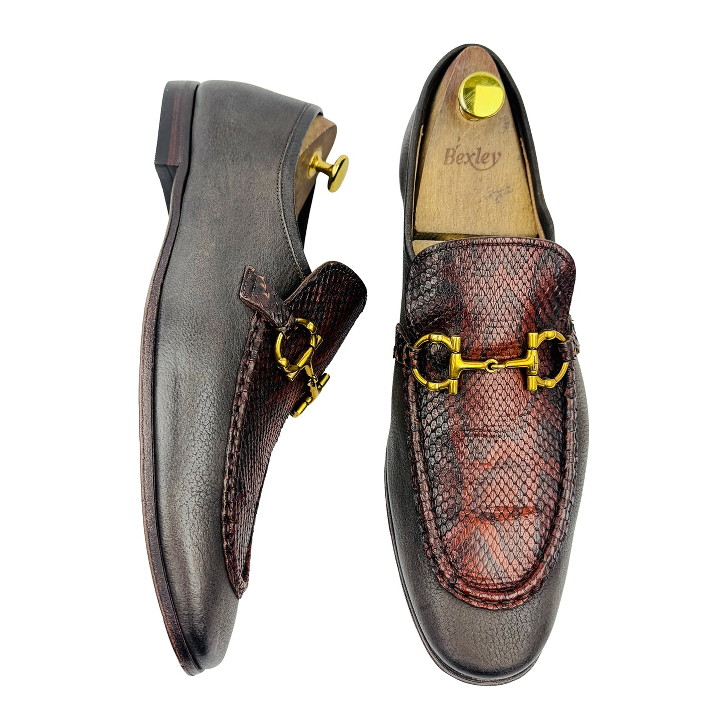 Salvatore Ferragamo Exotic Python Embossed Loafers (Size 43.5)