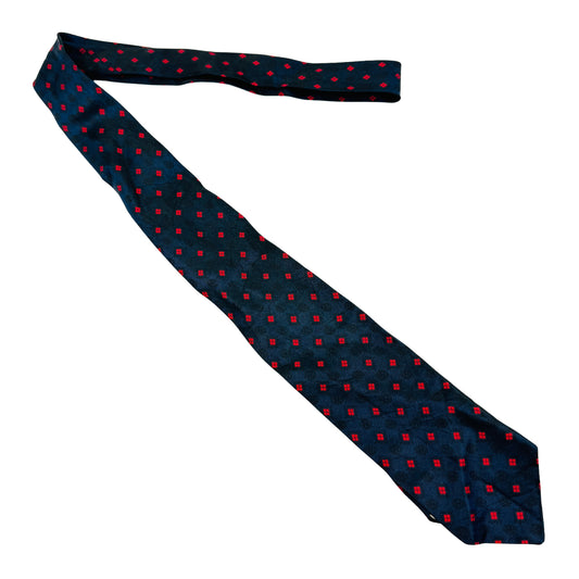 Christian Dior Navy 'Geometric Diamond Pattern' Tie (Size Slim Fit)