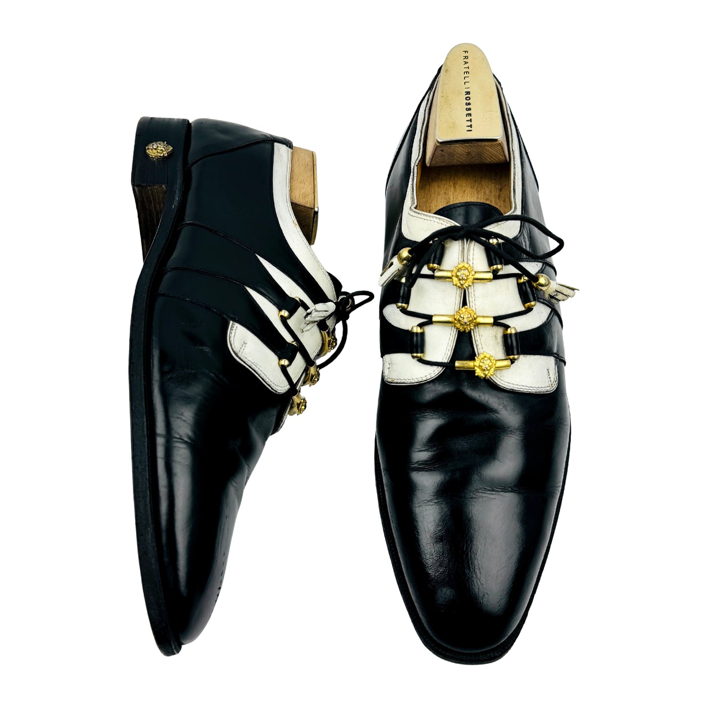 Mauri 'Black White' Gold Ornamented Shoes (Size 44/44.5)