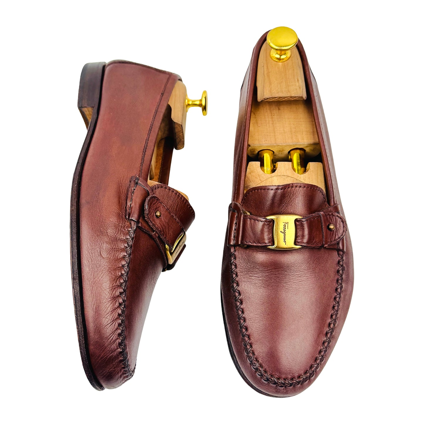 Salvatore Ferragamo Burgundy Leather Loafers (Size 41.5)