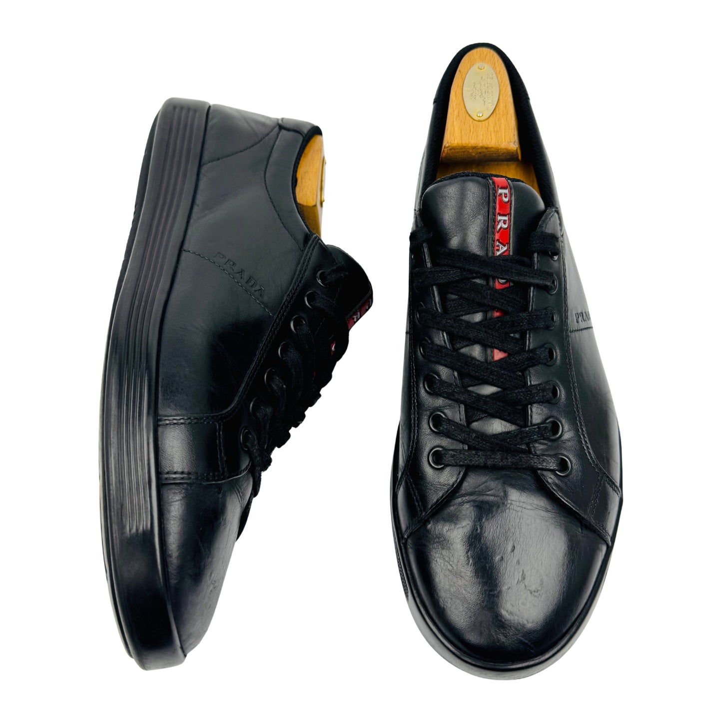 Prada Men's Black Low-Top Sneakers (Size 42.5)