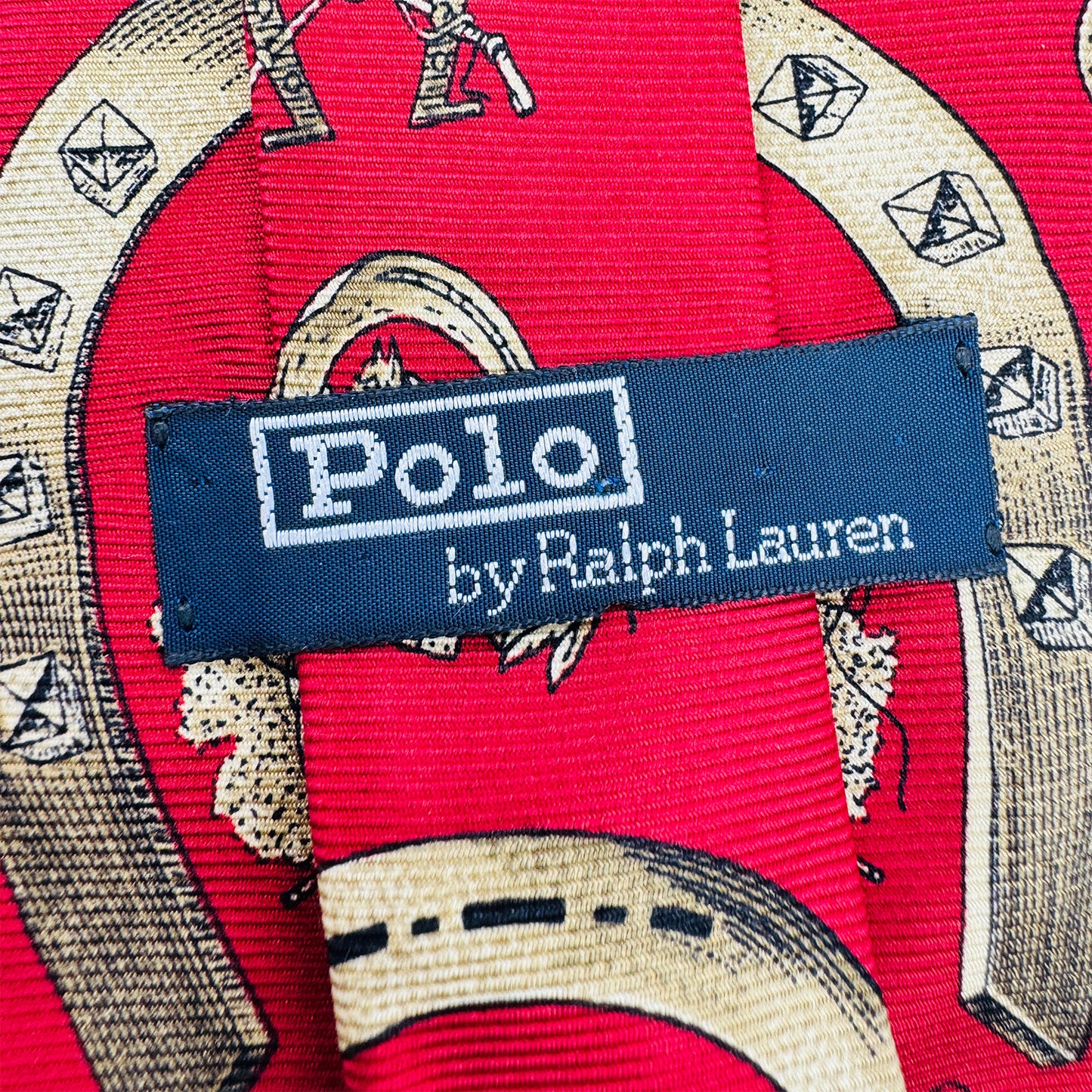Ralph Lauren Polo Red Base 'Horse Shoe Pattern' Tie (Size Regular)