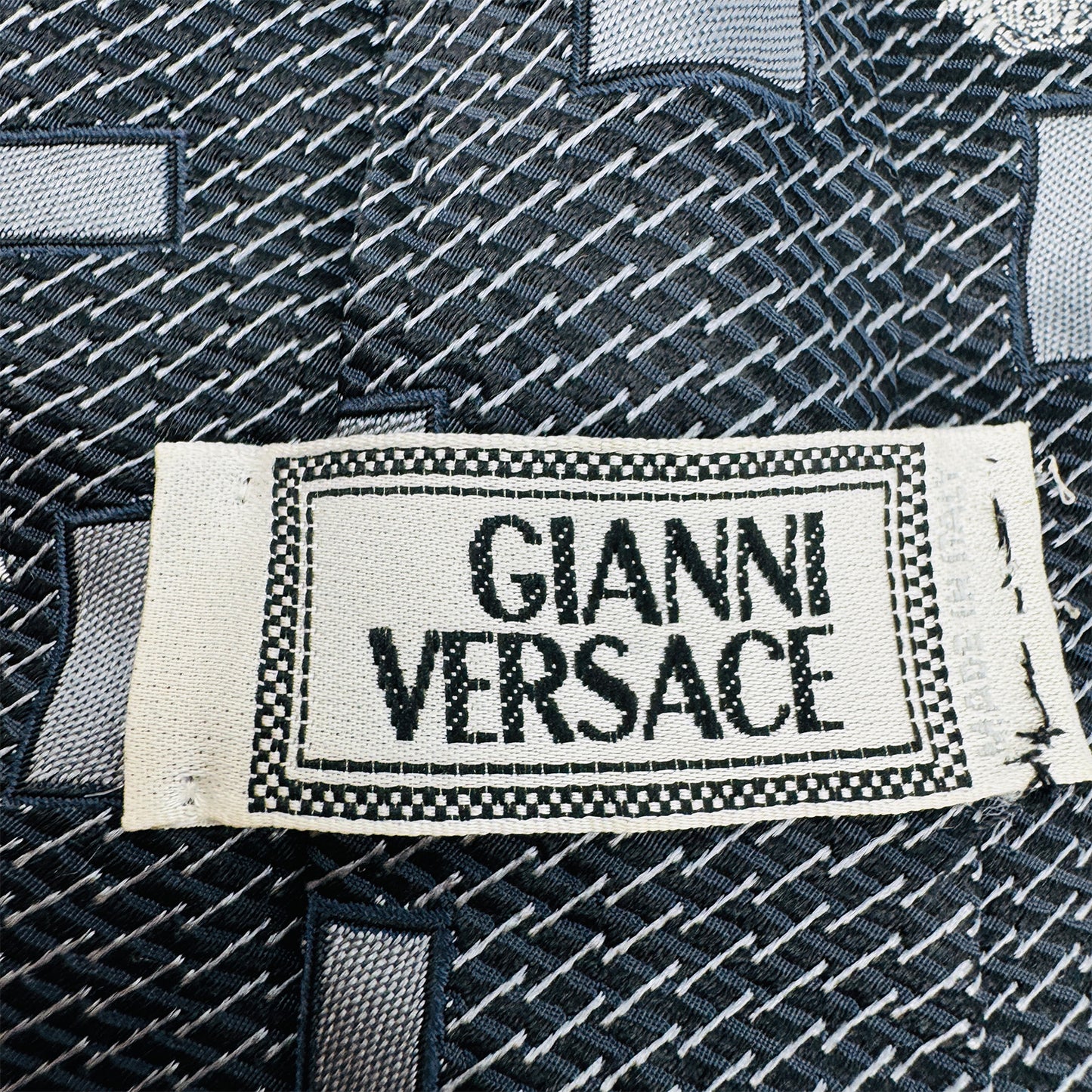 Versace Dark Navy Blue 'Medusa Head Motifs' Tie (Size Regular)
