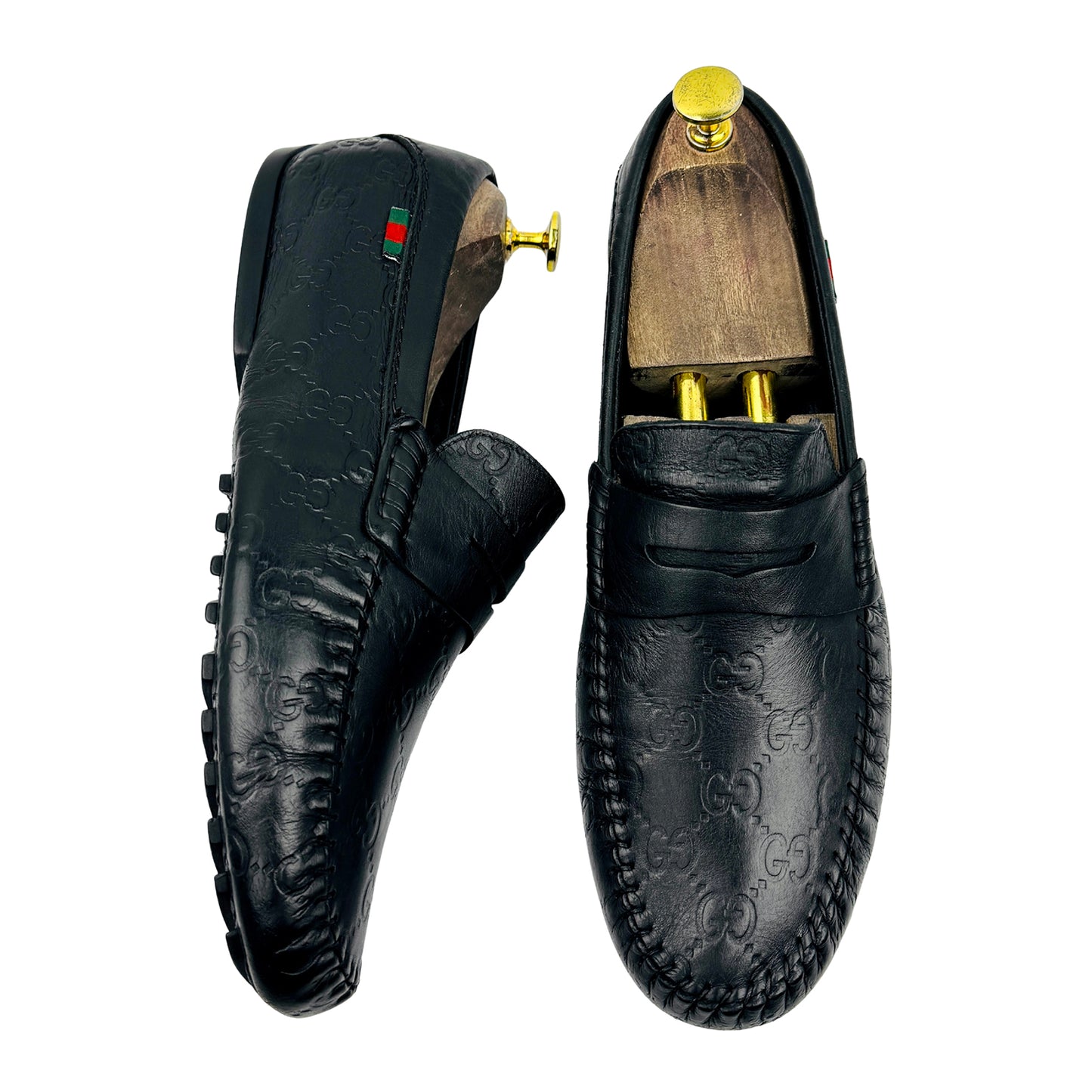 Gucci Men's Black Guccissima Leather Loafers (Size 42)