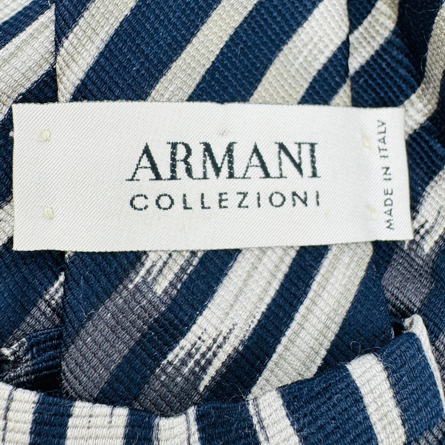 Armani Dark Blue 'Irregular Stripes' Silk Tie (Size Regular)
