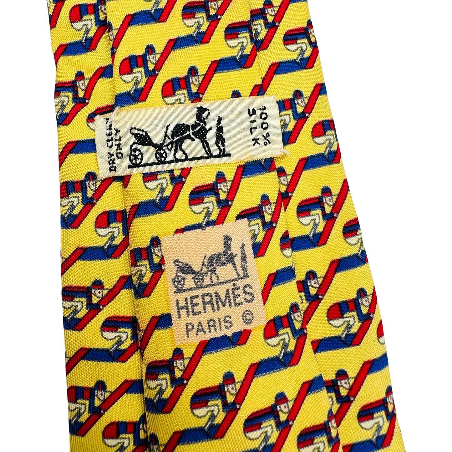 Hermès Yellow 'Geometric Pattern' Tie (Size Regular)
