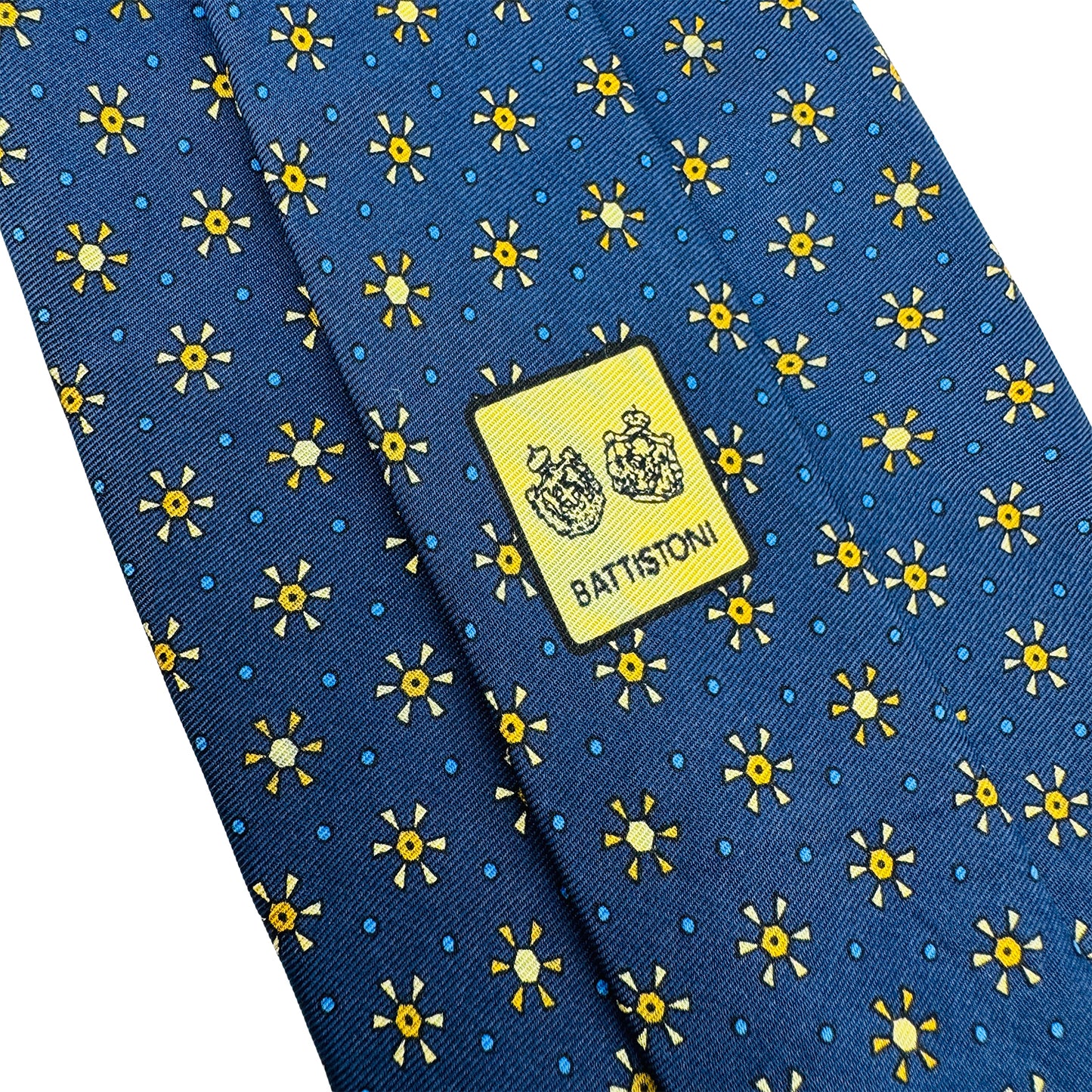 Battistoni Navy 'Floral Pattern' Tie (Size Regular)