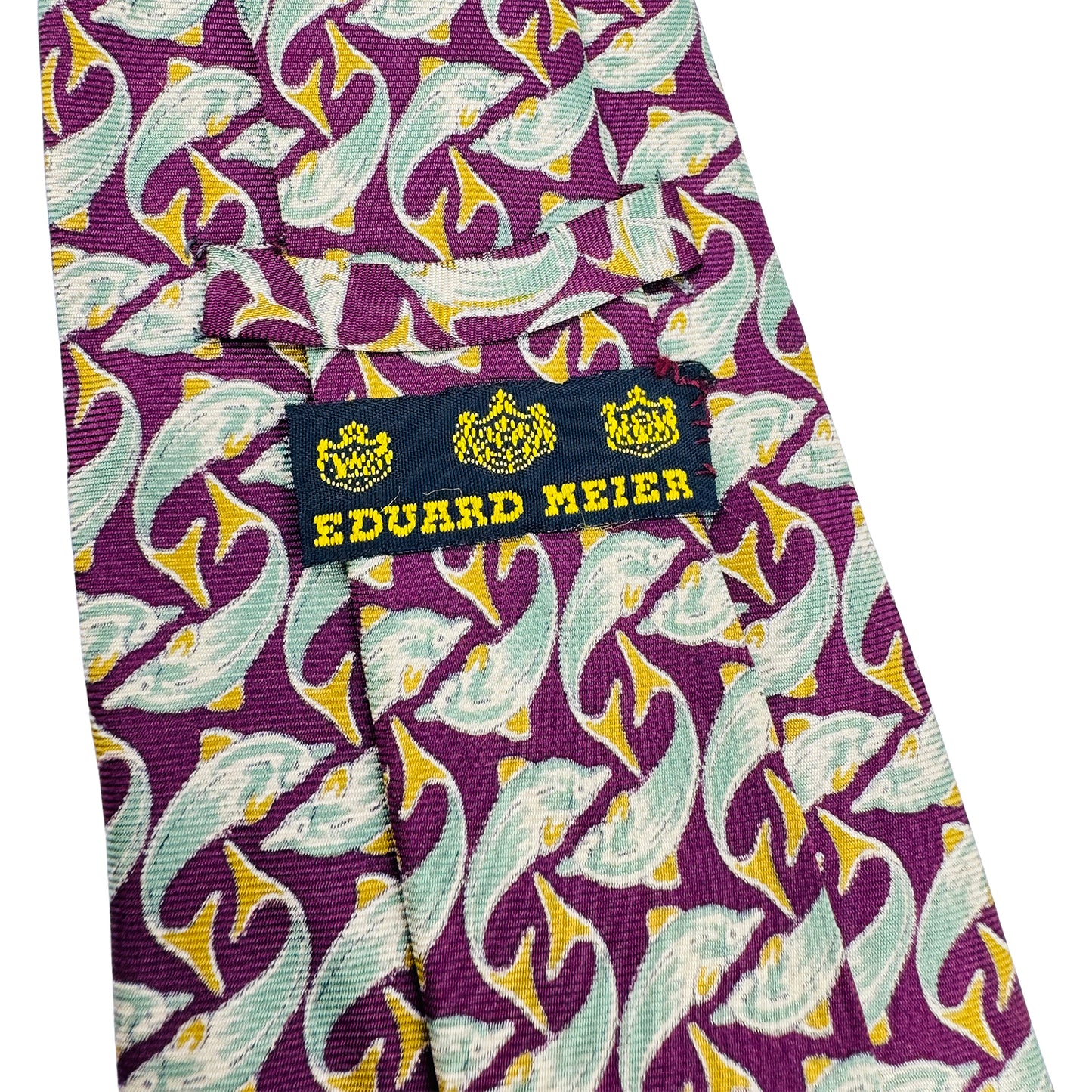 Eduard Meier Burgundy 'Geometric Pattern' Tie (Size Regular)