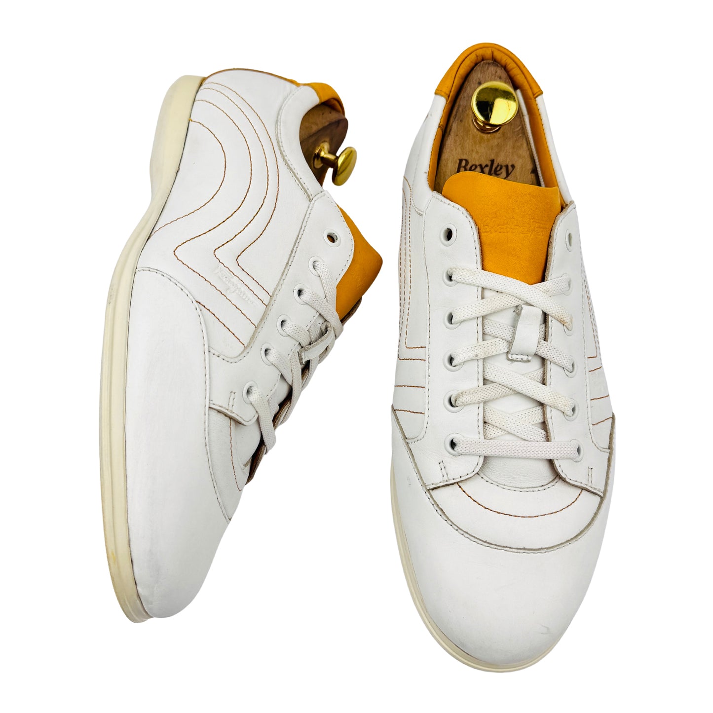 Salvatore Ferragamo Men's Leather White Sneakers (Size 42.5)
