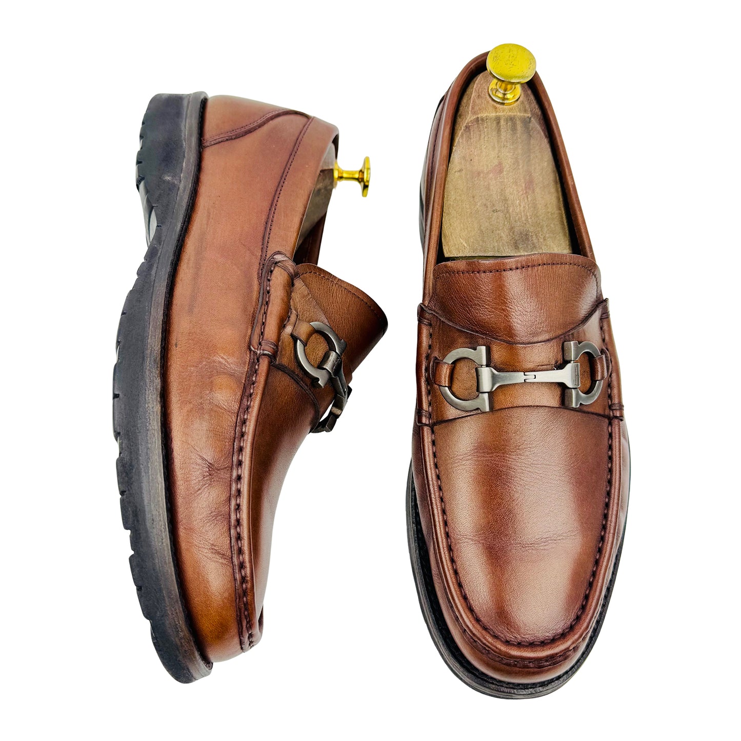 Salvatore Ferragamo Brown Leather Bit Loafers (Size 42)