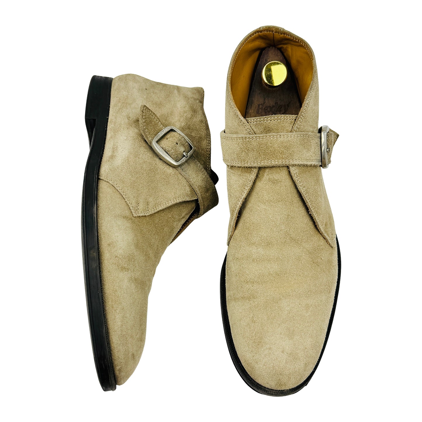 Jimmy Choo Men's Beige Monk Strap Chukka Boots (Size 43/43.5)