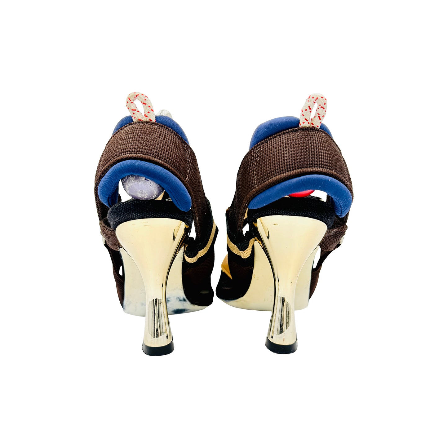 Fendi Collibri Black Slingback Heels (Size 38)