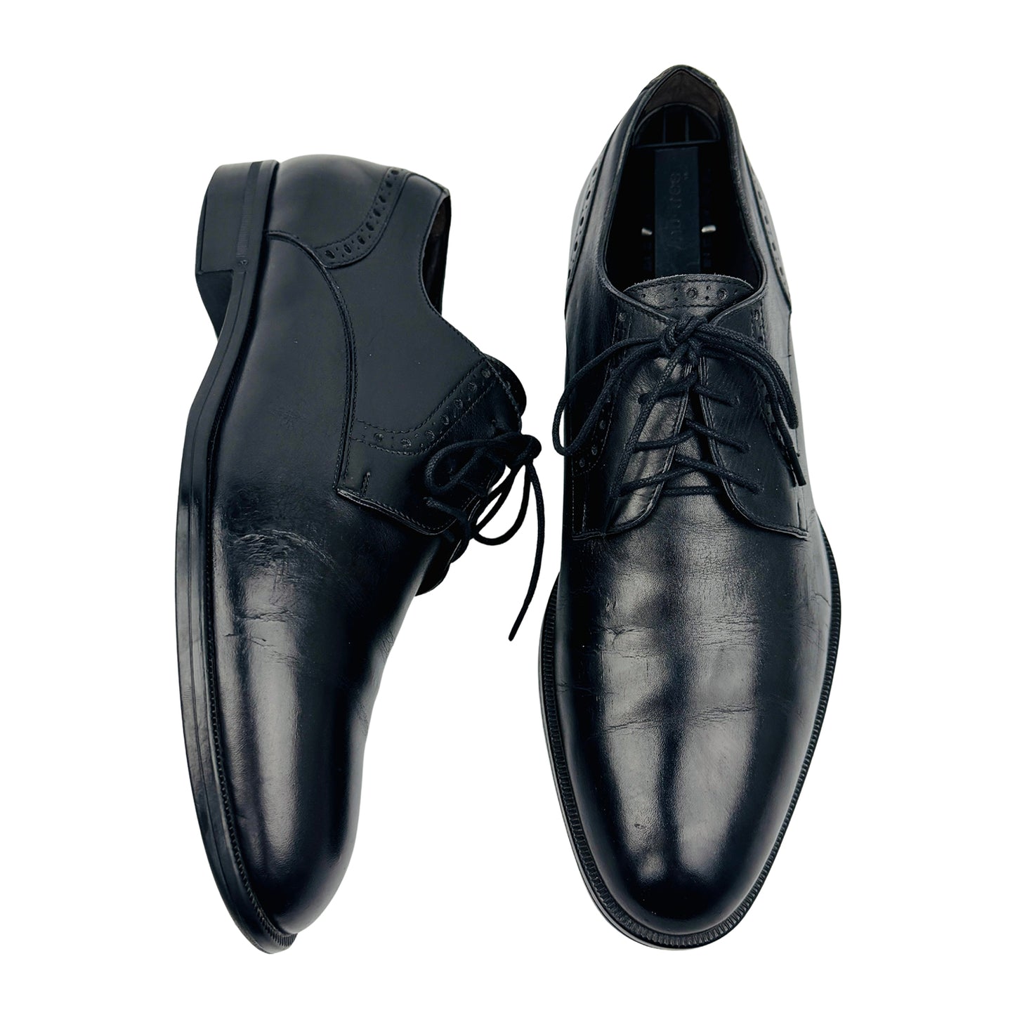 Ermenegildo Zegna Black Derby Shoes (Size 41)