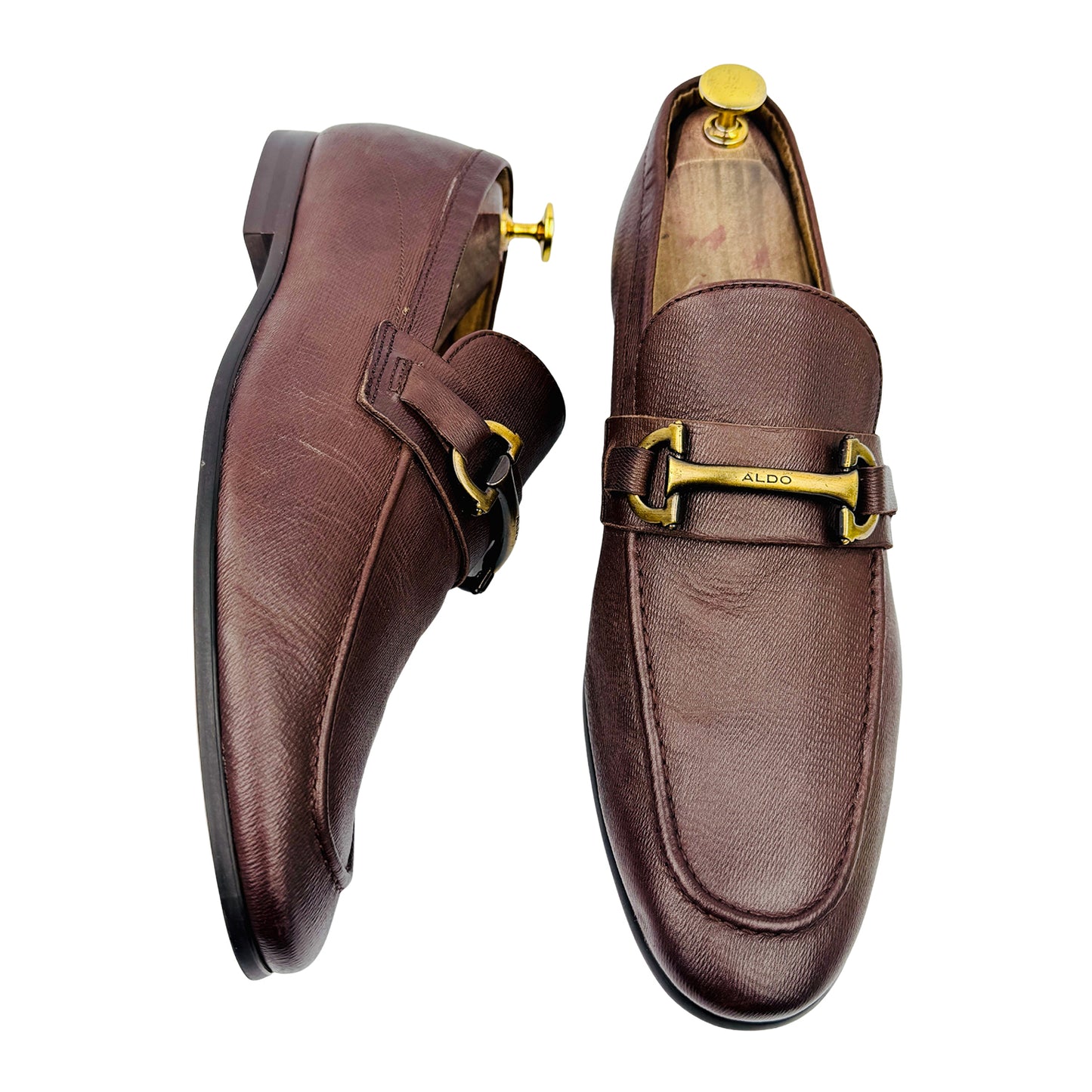 Aldo Men's Brown Leather Loafers (Size 42/42.5)